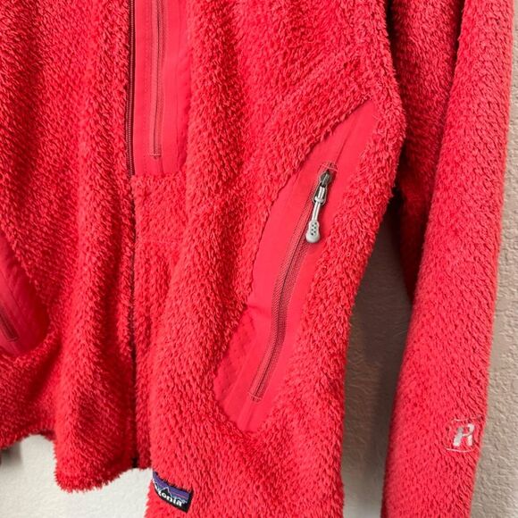Patagonia Poppy Red R2 Polartec Fleece Full Zip Jacket - Size Medium - EUC - Picture 3 of 7